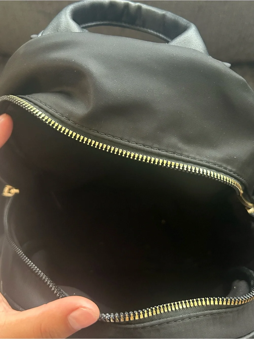 Black Quilted Front Pocket Backpack - Unbranded